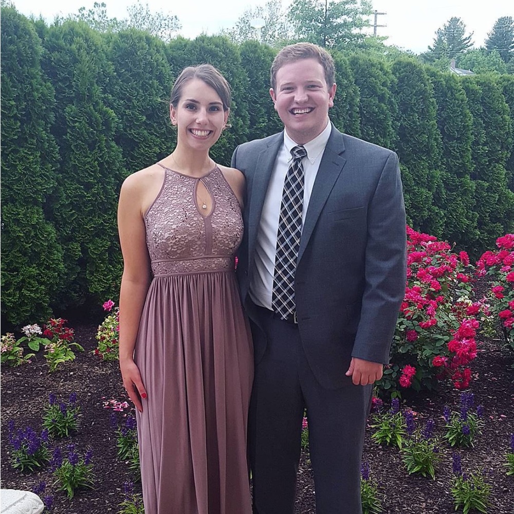 Tan wedding guest dress